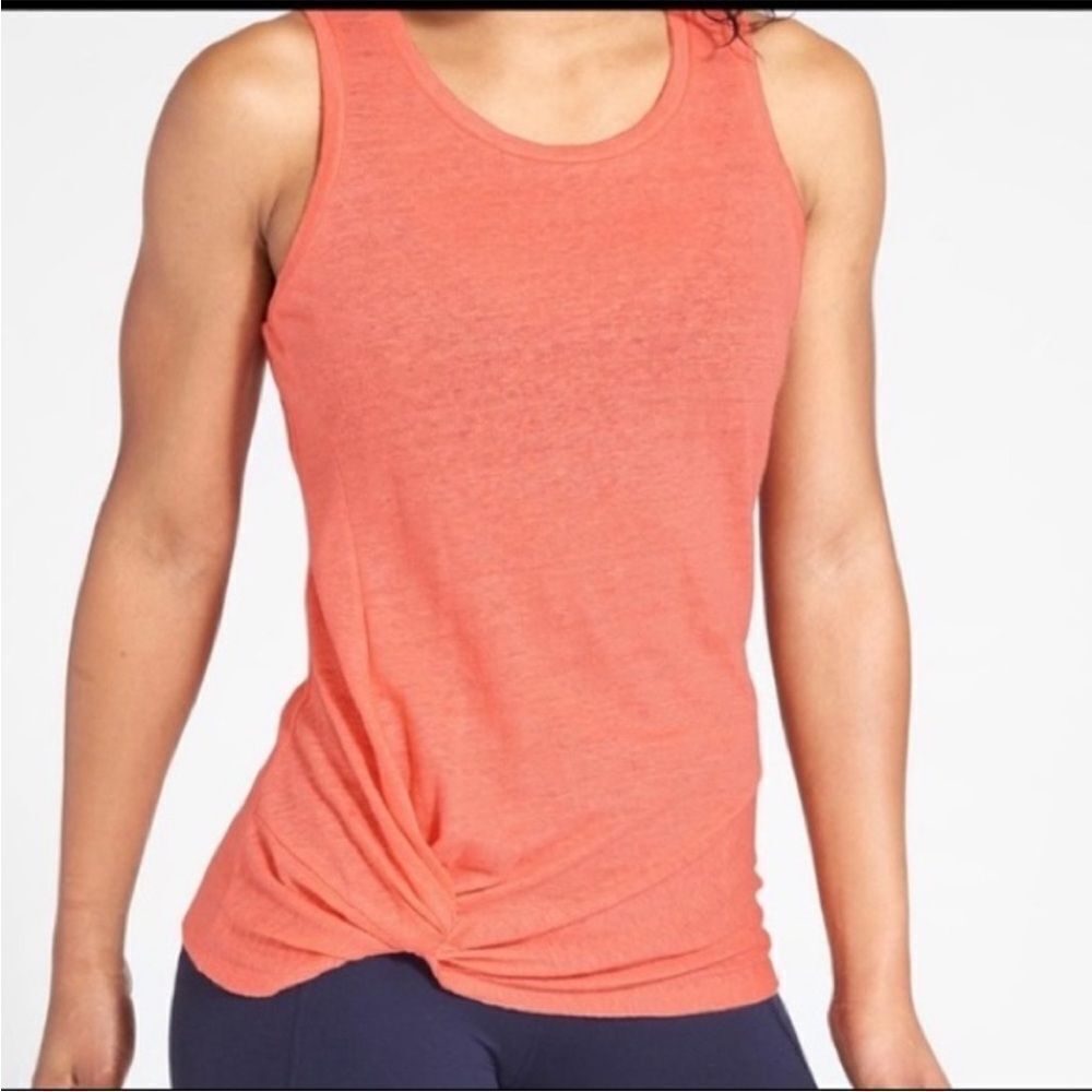 Athleta Zephyr Knot Coral Tank Top!